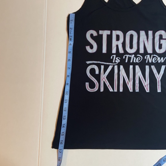 Strong is the new skinny black racer back tank top size small - Picture 5 of 7